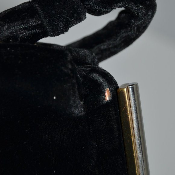 Vintage 40’s or 50’s Black Velvet Evening Bag with Attached Coin Purse MCM Pinup - Picture 12 of 15